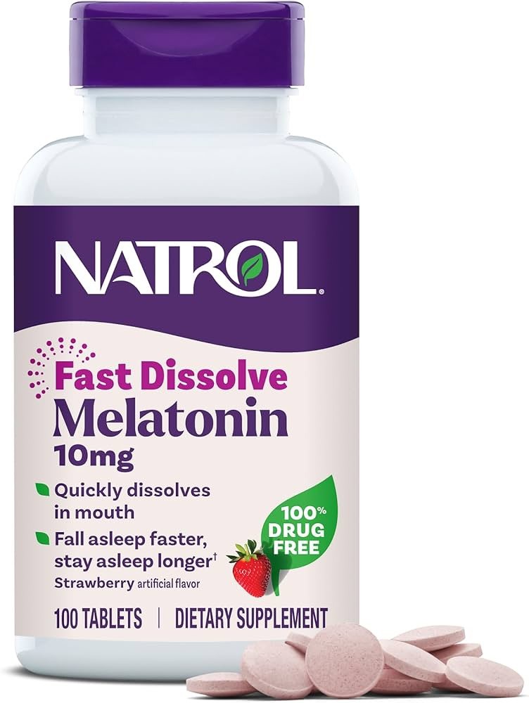 Natrol Melatonin 10Mg Fast Dissolve Tablets Strawberry Flavor 100 Caps EXP 9/27