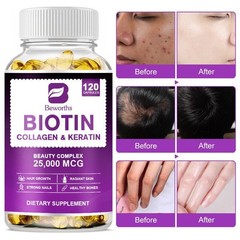 1-5x Hair Growth Dietary Supplement with Collagen Complex 60/120/600 Capsules
