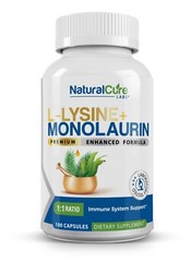 Natural Cure Labs L-Lysine + Monolaurin 600mg 1:1 Ratio