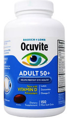 Bausch & Lomb Ocuvite Adult 50+ with Vitamin D, 150 Mini Soft Gels