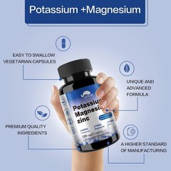 Magnesium Potassium Zinc Potassium Suppor, Aspartate Magnesium Supplement 1000mg