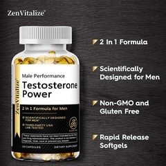 Male Strength & Energy Support Supplement, 30/60/120 Caps, Non-GMO Gluten Free