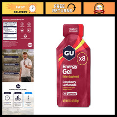 Vegan Energy Gel Pack – 8-Count, Gluten-Free, Dairy-Free, Raspberry Lemonade, On