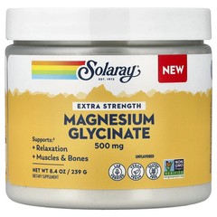2 X Solaray, Magnesium Glycinate, Unflavored, 8.4 oz (239 g)