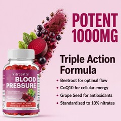 Beet Root CoQ10 Grape Seed,Blood Pressure&Cardiovascular Circulation,30~ 120Caps