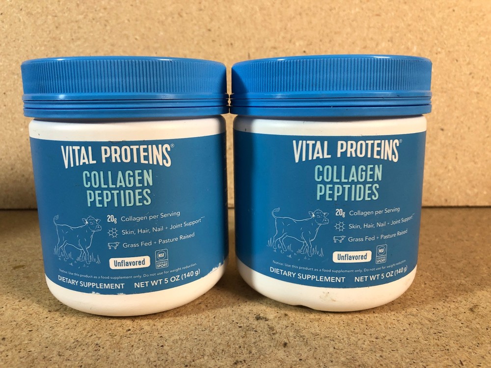 Vital Proteins Collagen Peptides Powder 5oz / 140g. 06/30 Skin Hair Two Pack