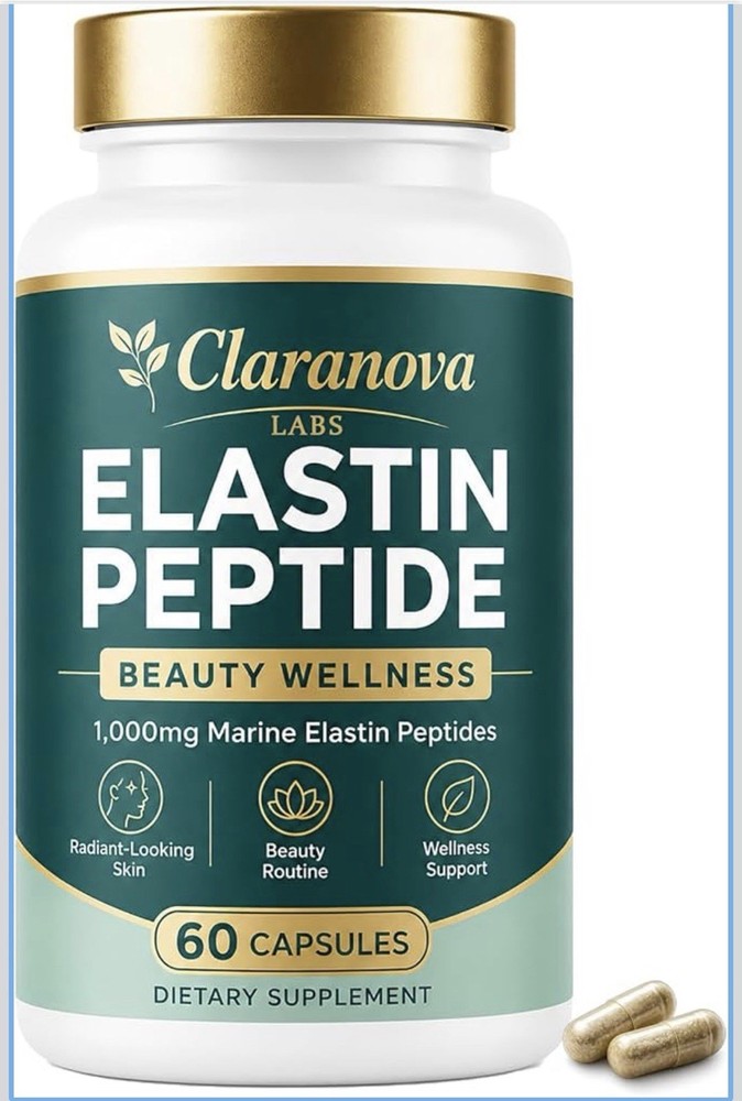 Claranova Labs Marine Elastin Peptides 1000mg Beauty Supplement 60 Capsules