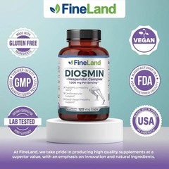 FineLand Diosmin & Hesperidin Complex Premium Advanced Formula 1000 mg Blood …