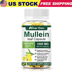 Mullein Leaf Capsules 1000mg – Support Lung Cleanse Respiratory Health Vegan