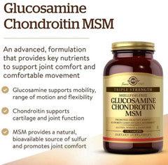 Solgar Triple Strength Glucosamine Chondroitin MSM Shellfish-Free (120 Tablets)