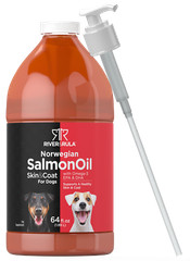Salmon Oil for Dogs 64 fl oz | Supports Healthy Skin and Coat | by River & Rula