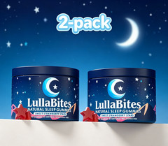 2-Pack LullaBites Sleep Gummies – Strawberry Stars, 120 Gummies Total – Natural,
