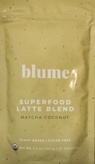 Blume SUPERFOOD LATTE BLEND 3.5 oz (25 Ser) Matcha Coconut Flavor BEST BY 08/26