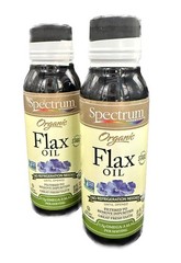 Spectrum Organic Flax Oil Shelf Stable Omega-3 High Quality 2 PACK – 8 FL OZ @