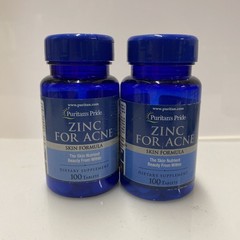 2X Puritan’s Pride Zinc for Acne – 100 Tablets Each