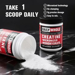 Unflavored Micronized Creatine 300g – 60 Servings for Optimal Energy Management