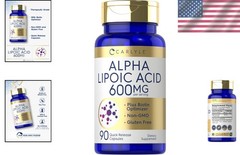 Alpha Lipoic Acid 600mg per Serving 90 Capsules- Non-GMO & Gluten Free