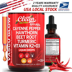 Pepper Cayenne Hawthorn Beet Root Turmeric Vitamin K2+D3 Liquid Drops 60ML