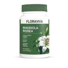 NEW Non-GMO Floraviva Rhodiola Rosea Capsules for Stress Relief & Energy