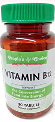 ( Lot 5 Bottles ) P.Choice Vitamin B12 ( 30-Tablets/Bottle=TOTAL 150-Tablet )