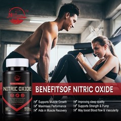 60 Nitric Oxide Booster Supplement w/ L-Arginine Premium Workout Muscle Capsule
