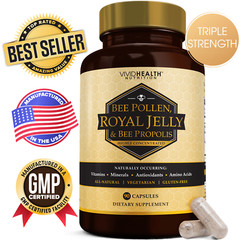 ROYAL JELLY Supplement w/ BEE POLLEN & PROPOLIS Immune System Booster raw pure