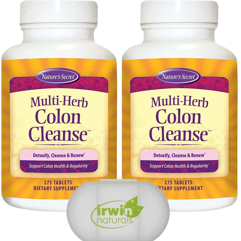 Nature’s Secret Multi-Herb Colon Cleanse 2 Pack of 275 Tablets, with a Pill Case