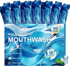 Portable Travel Size Mouthwash Packets – TSA-Approved 0.41 Fl Oz (Pack of 60)