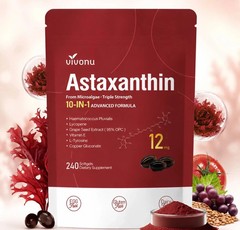 Astaxanthin 12mg Supplement 10 in 1 Antioxidant Eye Skin Joint Support