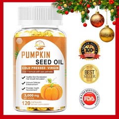 Pumpkin Seed Oil Saw Palmetto 3000mg Softgels Cold Press Virgin Bladder Health