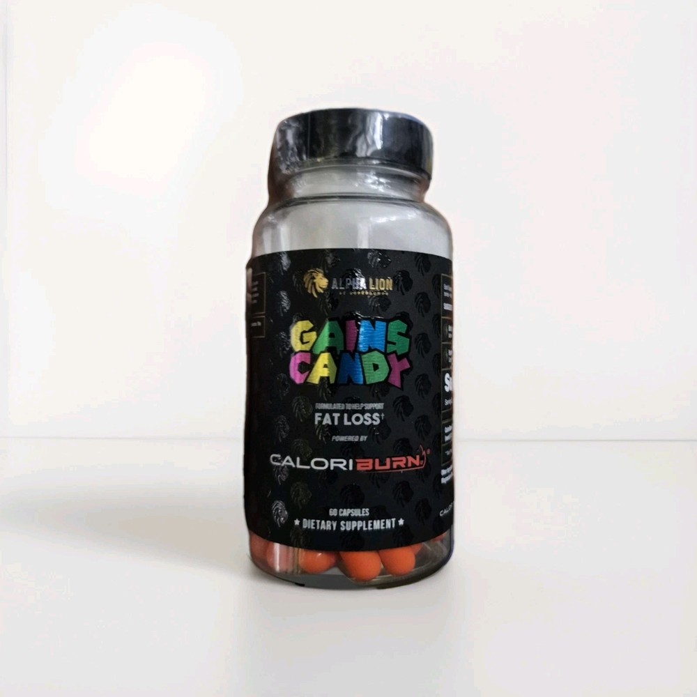 Alpha Lion Gains Candy Fat Loss Caloriburn Weight Loss 60 Caps exp 07/2026