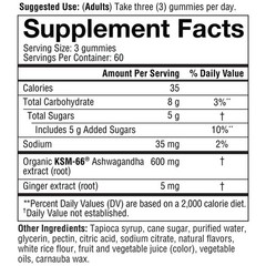 Ashwagandha Gummies 200mg KSM-66 Youtheory 180 Mixed Berry Adaptogen
