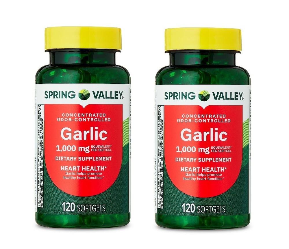 Spring Valley Odor-Controlled Garlic Softgels Dietary Supplement, 1,000 Mg, 120