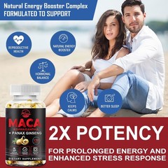 MACA EXTREME 120 Capsules Extra Strong with 10000mg Day Vegan High Dose Capsules