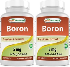 2 Pack Best Naturals Boron Supplements 5 mg 240 Tablets
