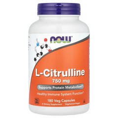 2 X NOW Foods, L-Citrulline, 750 mg, 180 Veg Capsules