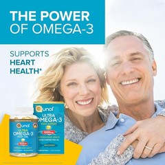 Heart Health Omega-3 Softgels – 180 Gluten Free Mini Fish Oil Capsules, Lemon