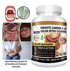 Colon Detox Parasite Candida Cleanse Natural Herbal Supplement 100 Capsules USA