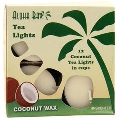 Aloha Bay Coconut Tea Lights Cream – Unscented 12 count