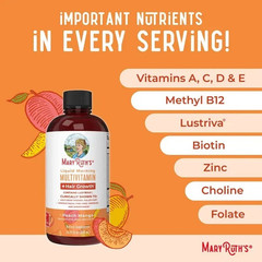 MaryRuth’s Liquid Morning Multivitamin Hair Growth Peach Mango flavor 15.22fl oz