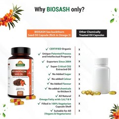 Biosash Sea Buckthorn Seed Oil 30 Capsules Omega 3 6 7 9 Herbal Supplement