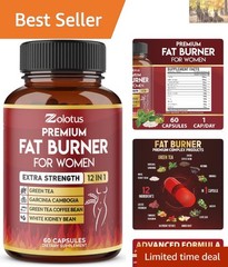 Effective Belly Fat Burner & Metabolism Booster – Capsules with 12 Herbs