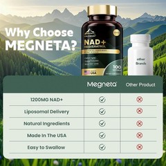 Liposomal NAD+ Supplement 1200Mg with Trans Resveratrol – Boost NAD+ Levels, Ene
