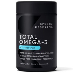 Sports Research Total Omega-3, 1100mg, 120 Softgels