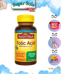 Nature Made Folic Acid 400 mcg (665 mcg Dfe) 250 Tabs Free Delivery
