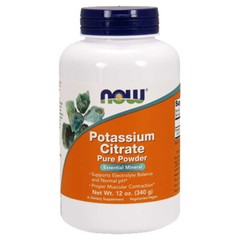 POTASSIUM CITRATE Pure Powder 340 grams 12 oz Now Foods 243 Servings per bottle