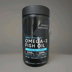 Sports Research Omega 3 Fish Oil Triple Strength 1250mg Supplement 150 Softgels
