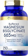 Magnesium Bisglycinate 665mg | 250 Capsules | Buffered Supplement | by Carlyle