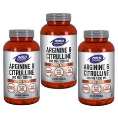 NOW FOODS Arginine & Citrulline 500 mg/ 250 mg, 240 Veg Capsules [3 Pack]