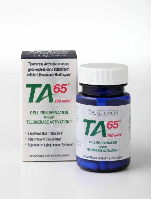 TA Sciences TA-65 Telomerase Activation Capsules – 30 count – 100 units